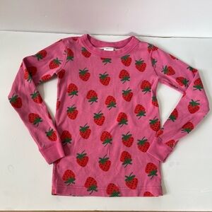 Hanna Andersson Pink Red Strawberry‎ Spring Print Organic Cotton Pajama Top 8